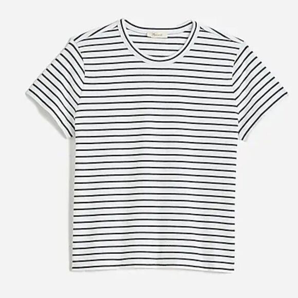 J. Crew Factory Striped ruffle-collar henley - Picture 1 of 2
